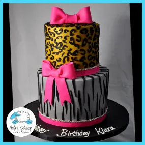 Birthday Cake with Animal Print