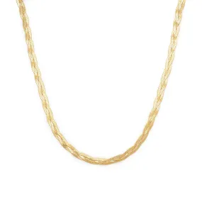 Braided Herringbone Necklace | Gold