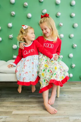 Girls Holiday Ruffle Dress