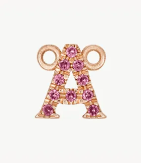 Rose Gold, Pink Sapphire Letter