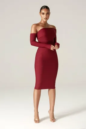 Shiva Bandage Dress (Maroon)