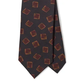 Silk Random Square Print Tipped Tie