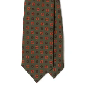 Silk Twill Madder Flower Print Tipped Tie