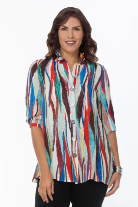 Women's Stripped Rainbow Pattern Shirt Lior